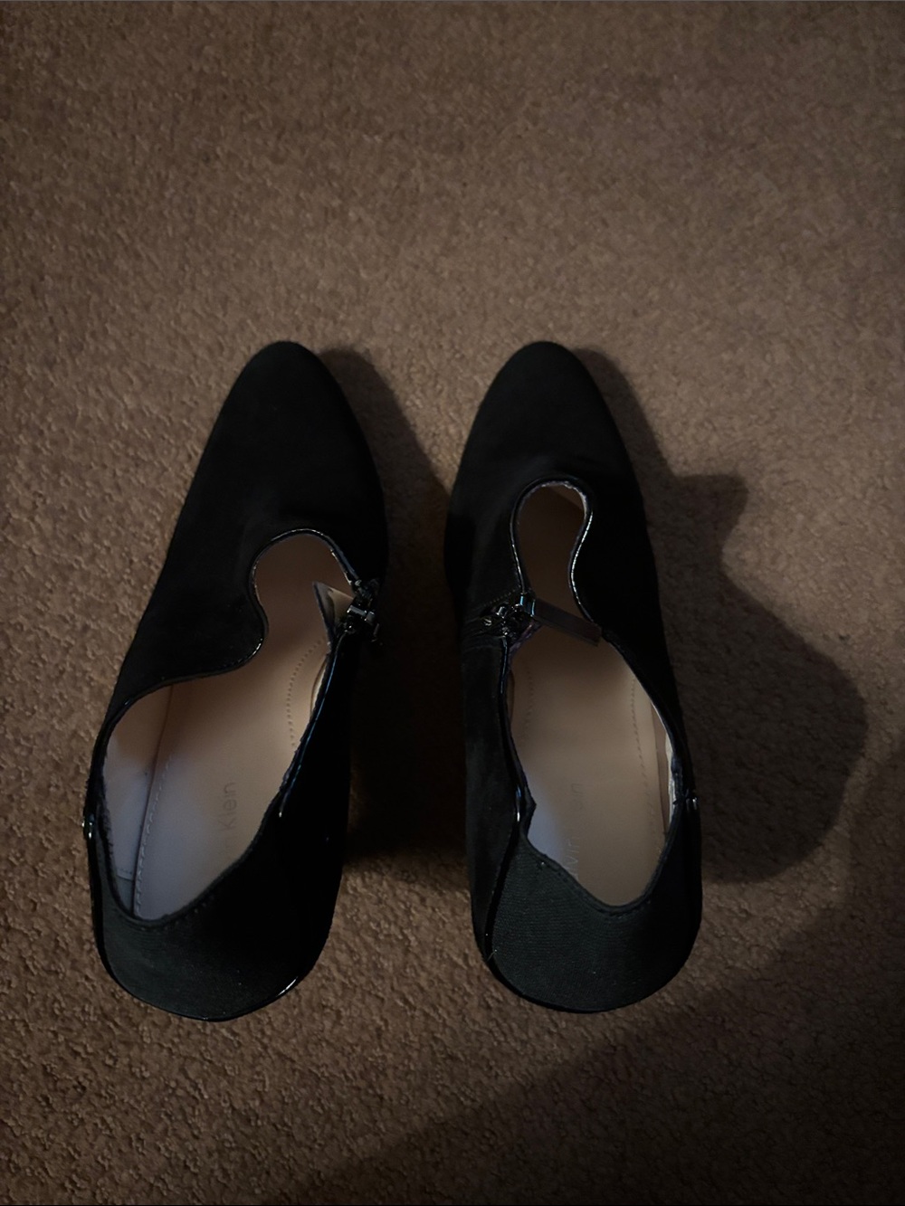 Calvin Klein Black Suede Mary Jane Heels